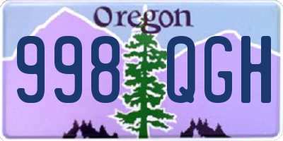 OR license plate 998QGH