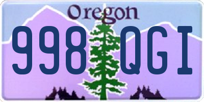 OR license plate 998QGI