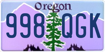 OR license plate 998QGK