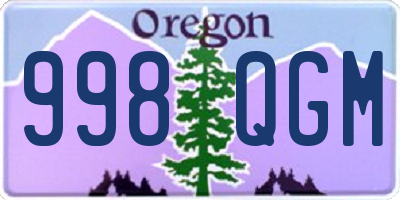 OR license plate 998QGM