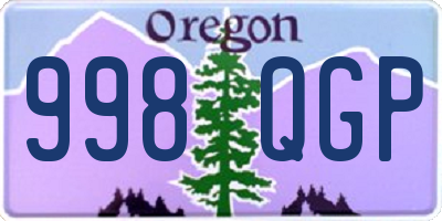 OR license plate 998QGP