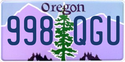 OR license plate 998QGU