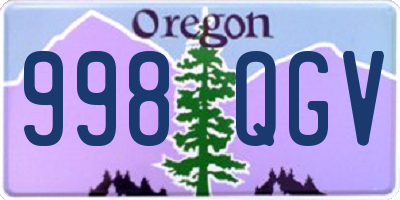 OR license plate 998QGV