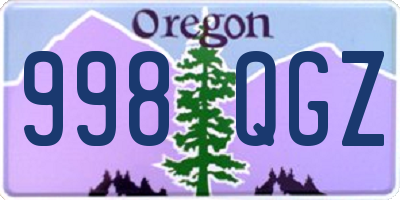OR license plate 998QGZ