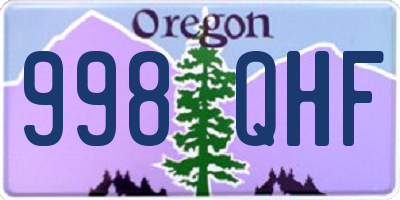 OR license plate 998QHF
