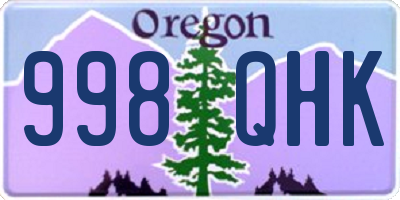 OR license plate 998QHK