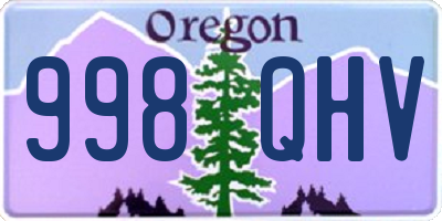 OR license plate 998QHV
