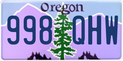 OR license plate 998QHW