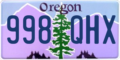 OR license plate 998QHX