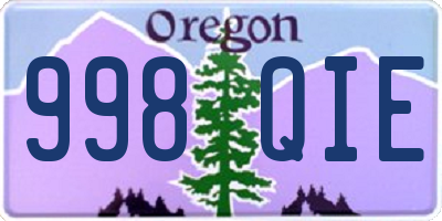 OR license plate 998QIE