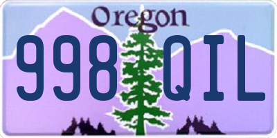 OR license plate 998QIL