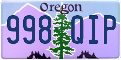 OR license plate 998QIP