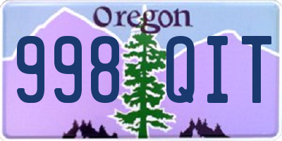 OR license plate 998QIT