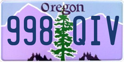 OR license plate 998QIV