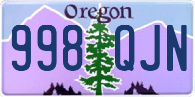 OR license plate 998QJN