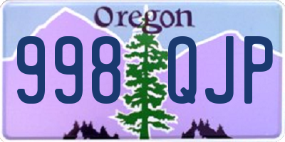 OR license plate 998QJP