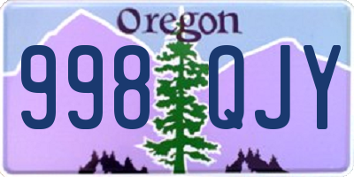 OR license plate 998QJY