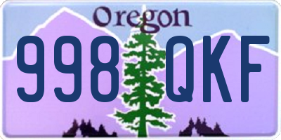 OR license plate 998QKF
