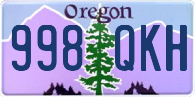 OR license plate 998QKH