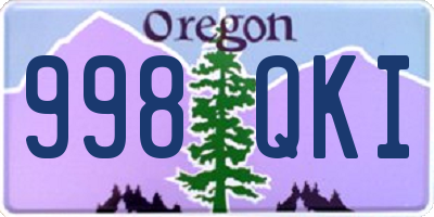 OR license plate 998QKI