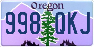 OR license plate 998QKJ