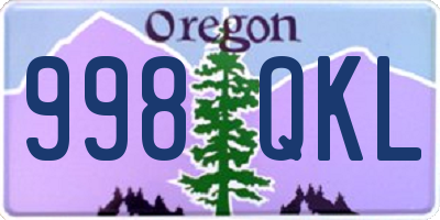 OR license plate 998QKL