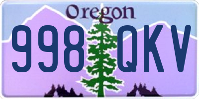 OR license plate 998QKV