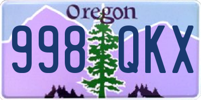 OR license plate 998QKX