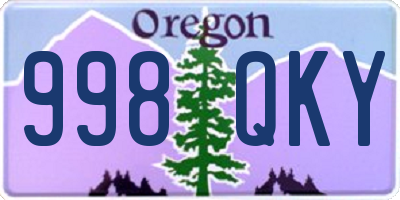 OR license plate 998QKY