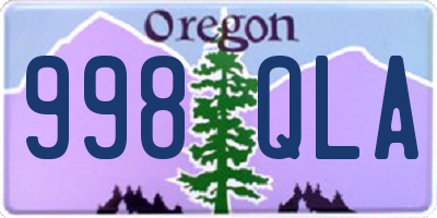 OR license plate 998QLA