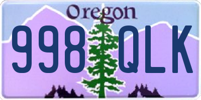 OR license plate 998QLK