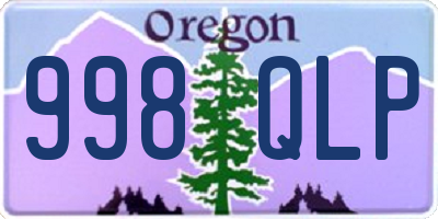OR license plate 998QLP