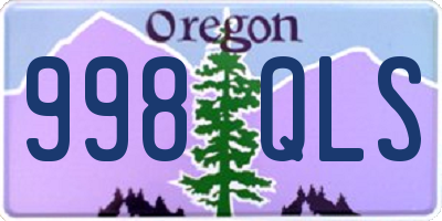 OR license plate 998QLS