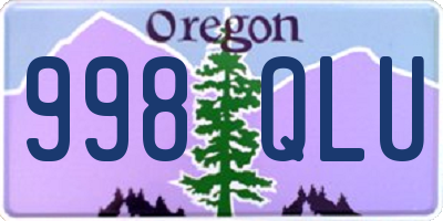 OR license plate 998QLU