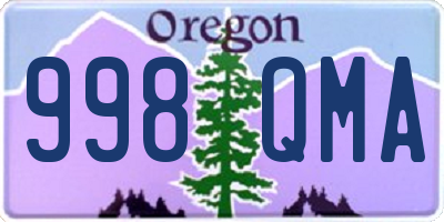 OR license plate 998QMA