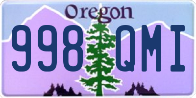 OR license plate 998QMI