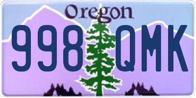 OR license plate 998QMK