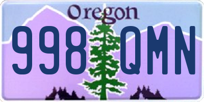 OR license plate 998QMN