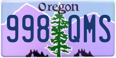 OR license plate 998QMS