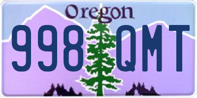 OR license plate 998QMT