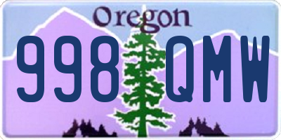OR license plate 998QMW