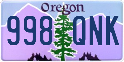 OR license plate 998QNK
