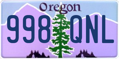 OR license plate 998QNL