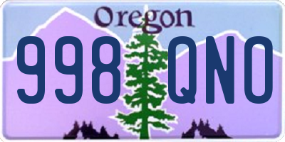 OR license plate 998QNO