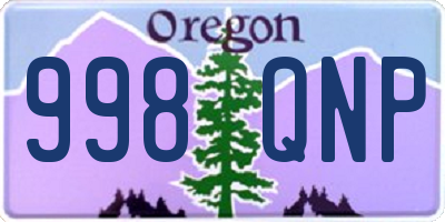 OR license plate 998QNP