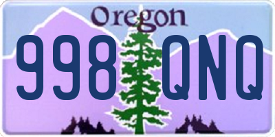 OR license plate 998QNQ