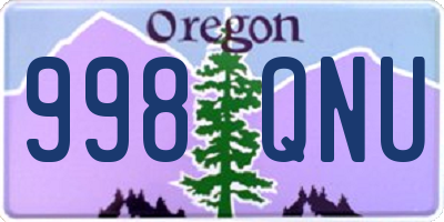 OR license plate 998QNU