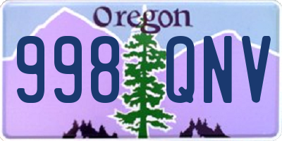 OR license plate 998QNV