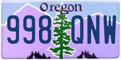 OR license plate 998QNW