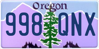 OR license plate 998QNX